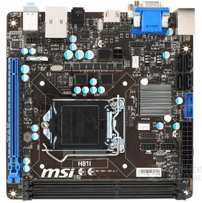 爆新 1150针MSI/微星 H81I MINI-ITX集成主板 H81 VGA 17x17CM