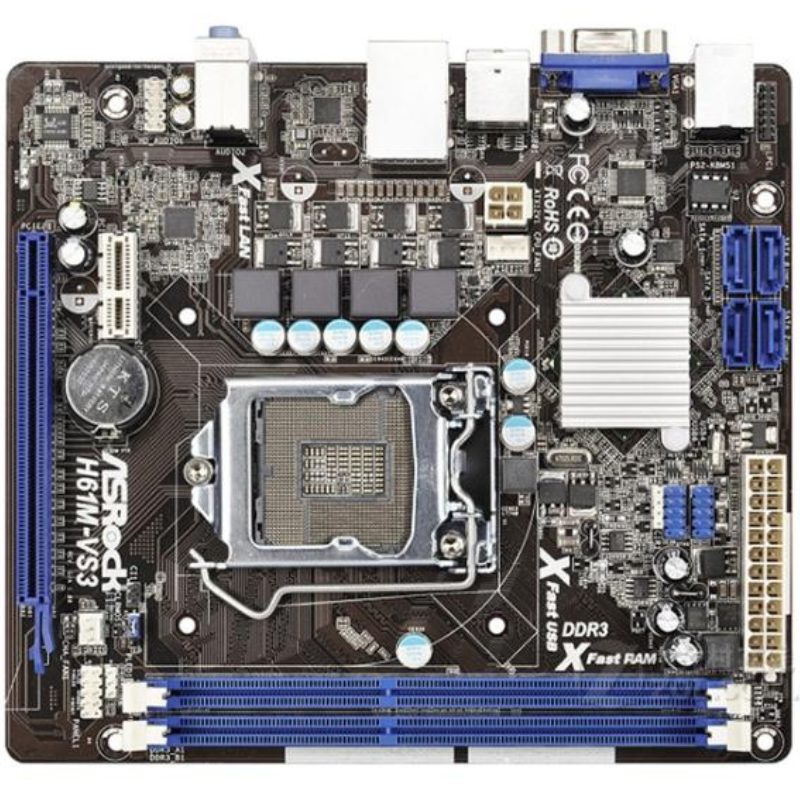 爆新 1155针华擎科技H61M-VS3集成主板 H61 VGA DDR3 19x17cm