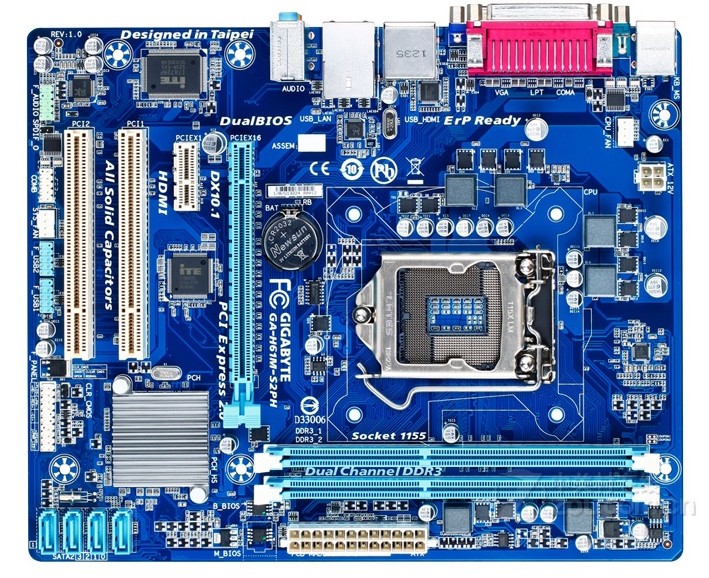 爆新 1155针Gigabyte/技嘉 H61M-S2PH全集成主板 H61 2xPCI HDMI