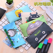 学生笔袋文具帆布笔筒韩国文具批发卡通动物铅笔盒幼儿园学生礼物