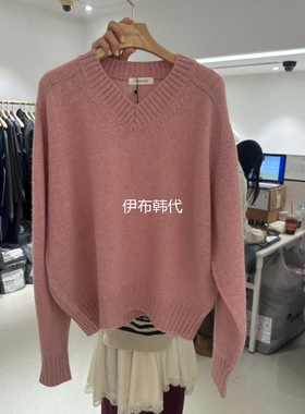 CONNAUGHT韩国东大门正品代购25冬 V领纯色休闲基础款套头针织衫
