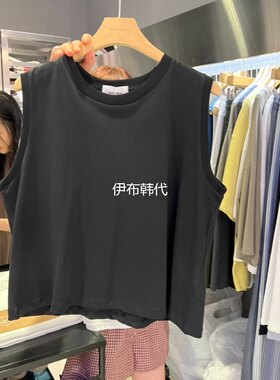 圆领纯色棉质宽松时尚背心