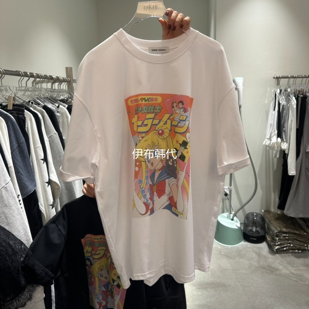 OKIE韩国东大门正品代购26春款 圆领卡通少女宽松短袖T恤女,女装/女士精品,T恤,淘宝优惠券,粉丝福利购,淘宝优惠卷