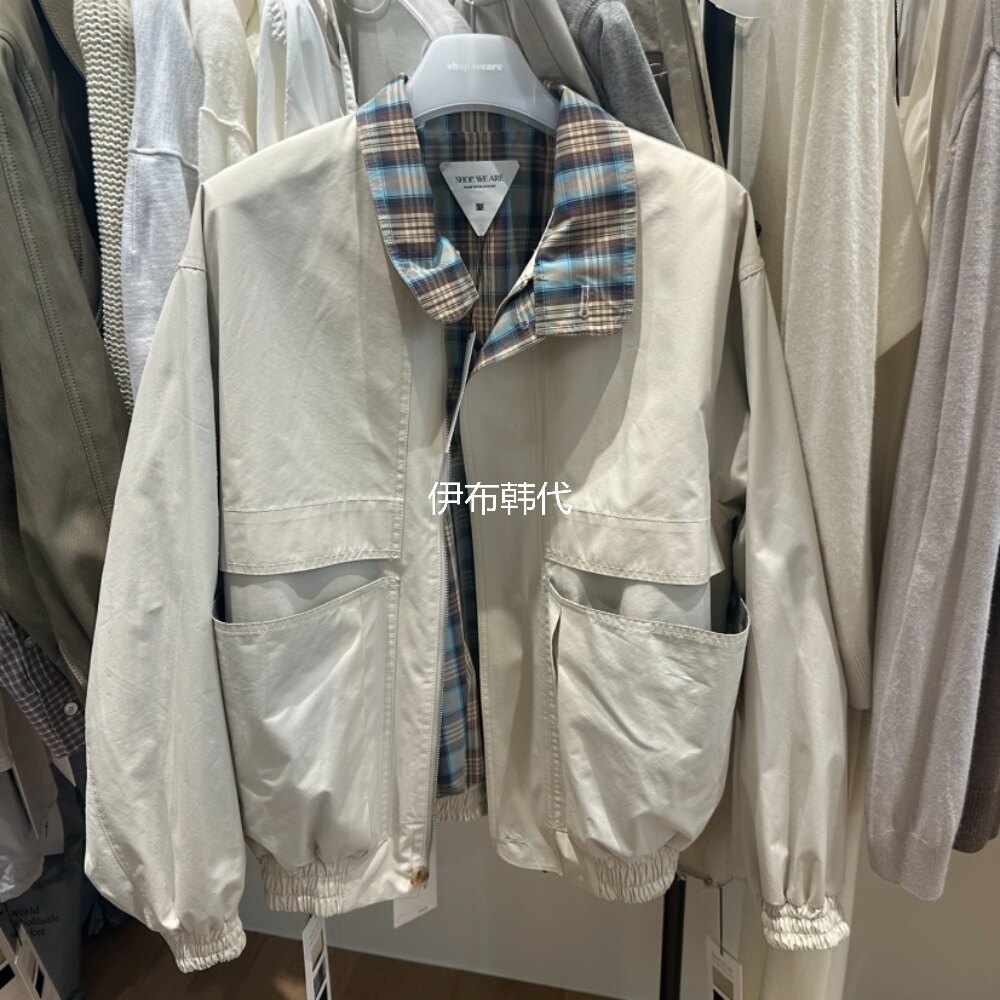 WE ARE/WELOVER韩国东大门正品代购26春 格子内里拉链短外套夹克