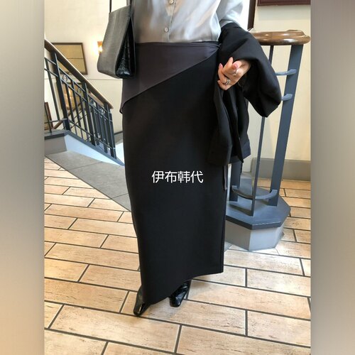 纯色气质假两件三角巾半裙长裙