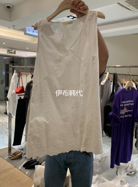 SELF SERVICE韩国东大门正品代购26夏款 V领薄棉花朵背心裙连衣裙