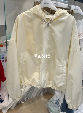 RUMIRU/AWEAR韩国东大门正品代购26夏 连帽抽绳纯色拉链开衫外套