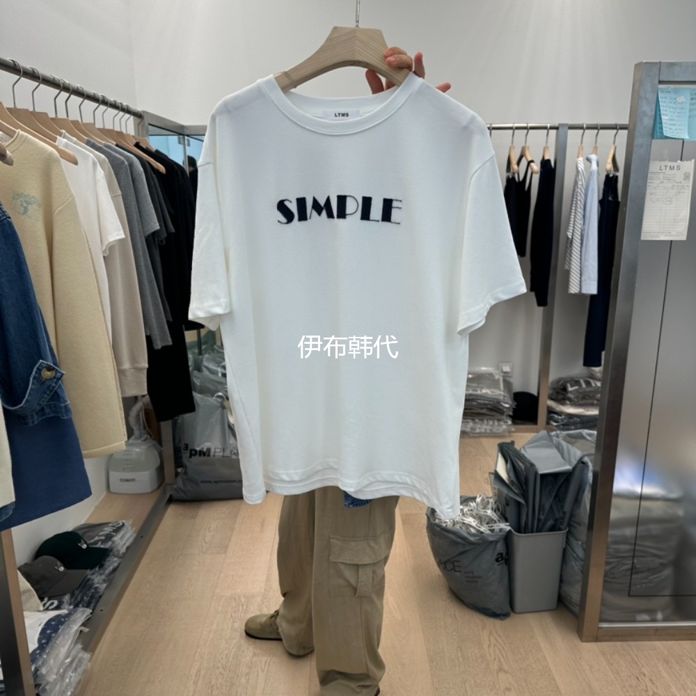 圆领简约字母休闲短袖T恤女