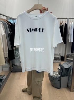 LTMS韩国东大门正品代购25秋款  圆领简约字母休闲短袖T恤女
