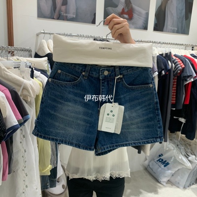 磨白做旧水洗牛仔裤短裤