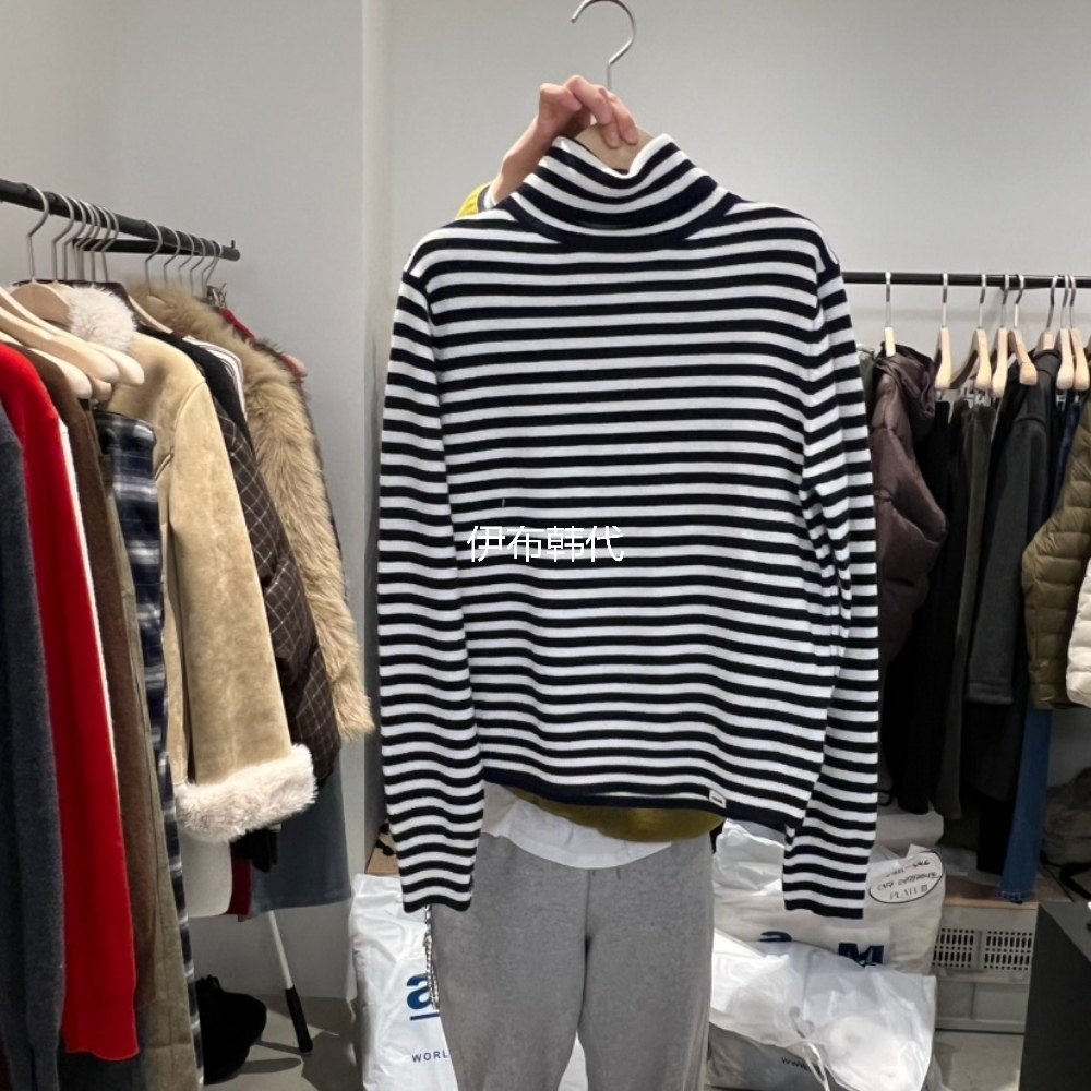 高领条纹休闲百搭羊毛针织衫毛衣