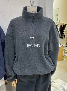 AND FLOYD韩国东大门正品代购冬款 立领拉链摇粒绒休闲套头卫衣