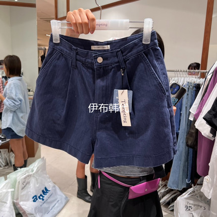 TEMPTING韩国东大门正品代购25春款 纯色休闲气质基础款简约短裤