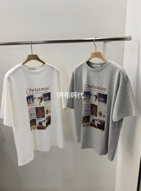 REGULARLY/PLACOR韩国东大门正品代购冬款 圆领休闲照片短袖T恤