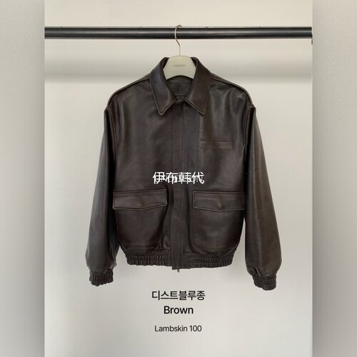 翻领休闲做旧真皮夹克皮衣外套
