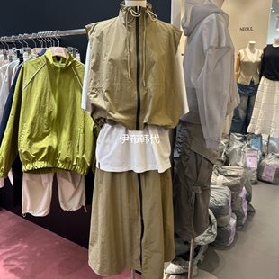 立领拉链休闲背心长裙套装 DAILY 26春 代购 MOMENT韩国东大门正品