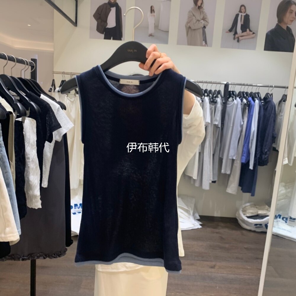 OURIN/THIS IS韩国东大门正品代购26夏款 圆领层叠休闲假两件背心