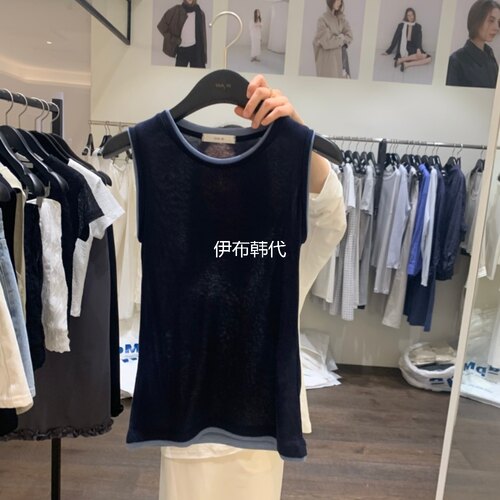 夏款圆领层叠休闲假两件背心