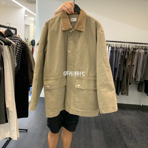 翻领休闲宽松口袋工装风衣外套