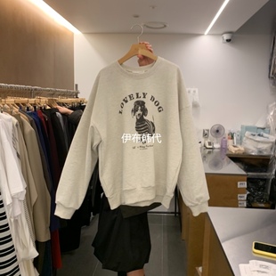 25冬款 代购 圆领休闲字母小狗套头卫衣 韩国东大门正品 BLAIR
