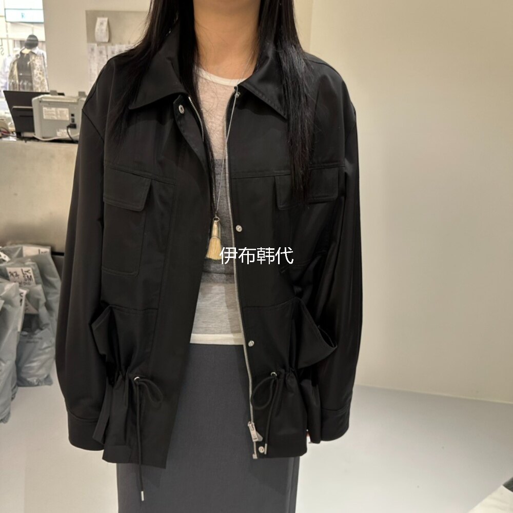 LOVE YOU SO MUCH韩国东大门代购26春 翻领休闲抽绳收腰风衣外套