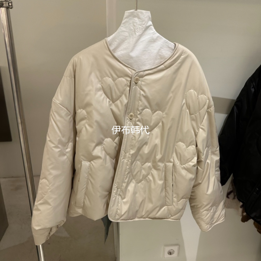 LYSM韩国东大门正品代购25冬 爱心棉绒内里拉链保暖棉服双面外套