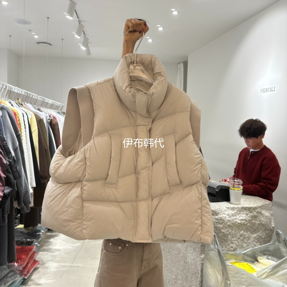 立领纯色休闲宽松羽绒马夹坎肩
