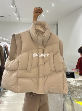 NEROLI 36韩国东大门正品代购25冬 立领纯色休闲宽松羽绒马夹坎肩