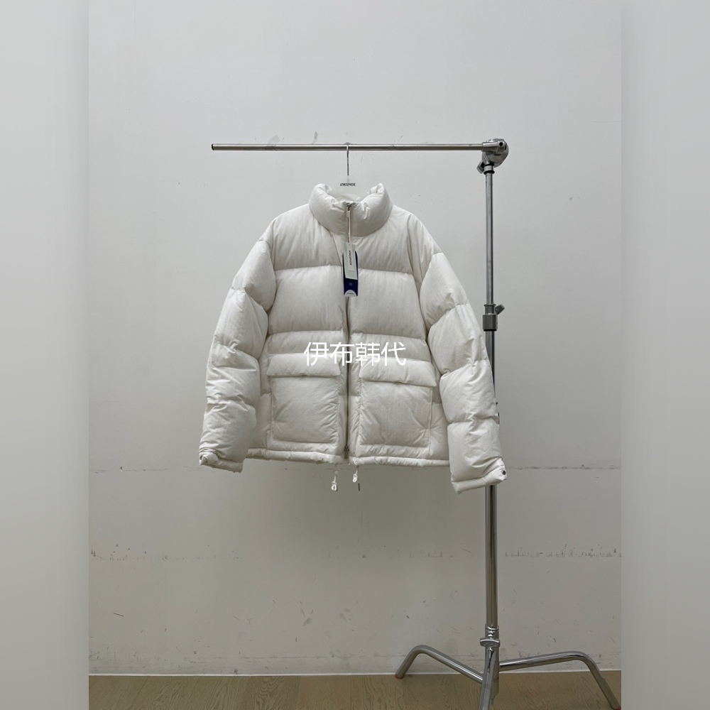 立领纯色大口袋面包服羽绒服外套