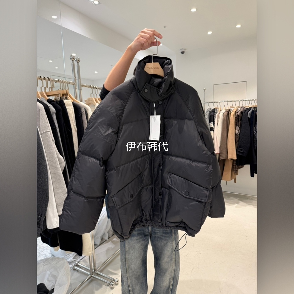 黑色宽松面包服羽绒服外套现货