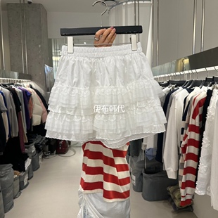 STUDIO韩国东大门正品 裙短裤 代购 松紧白色飞边花边裤 26春款 ARTE