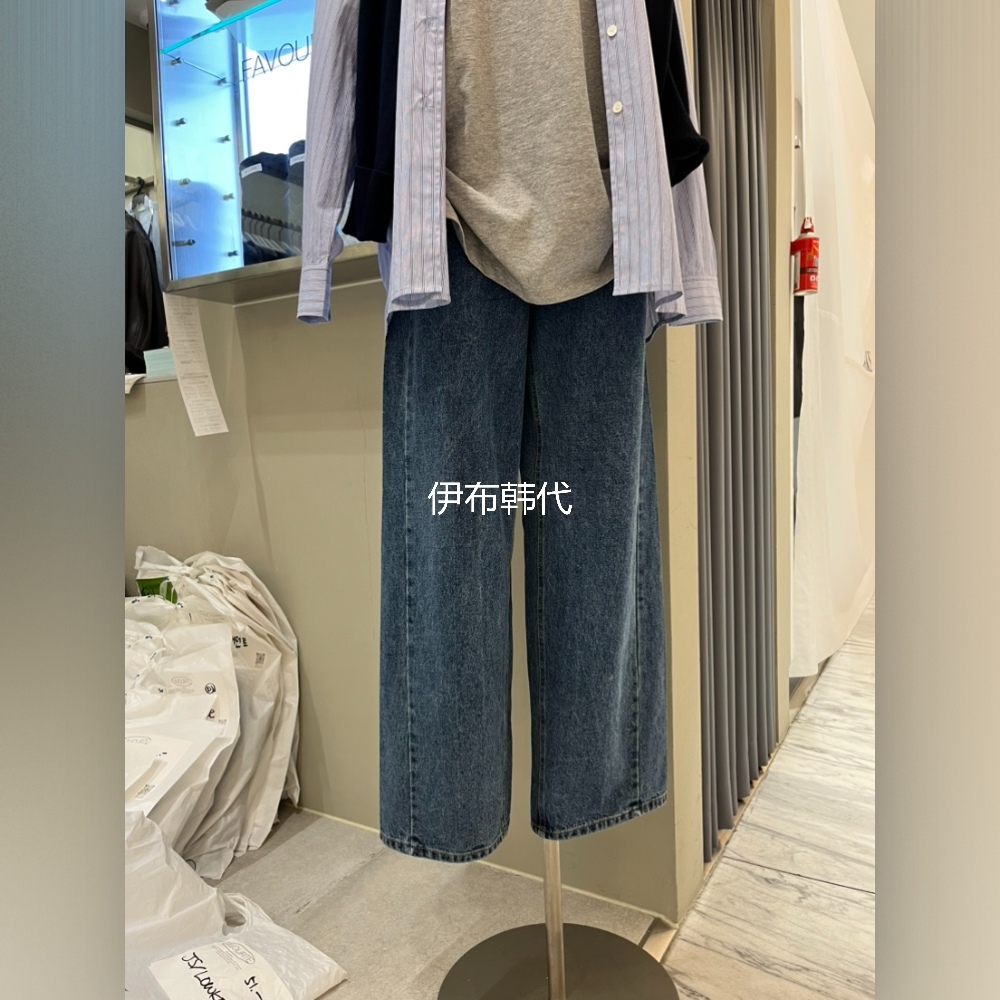 纯色休闲直筒裤时尚牛仔裤