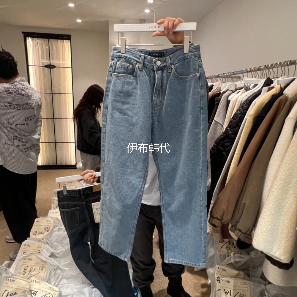 纯色休闲加绒小脚裤小直筒牛仔裤