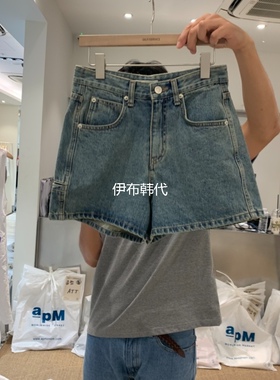 SELF SERVICE韩国东大门正品代购26夏款 复古水洗做旧牛仔裤短裤