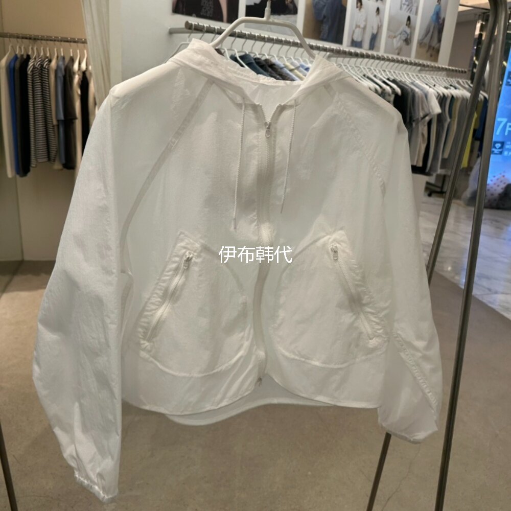 MARAN韩国东大门正品代购26夏款 连帽薄款拉链抽绳短款宽松外套