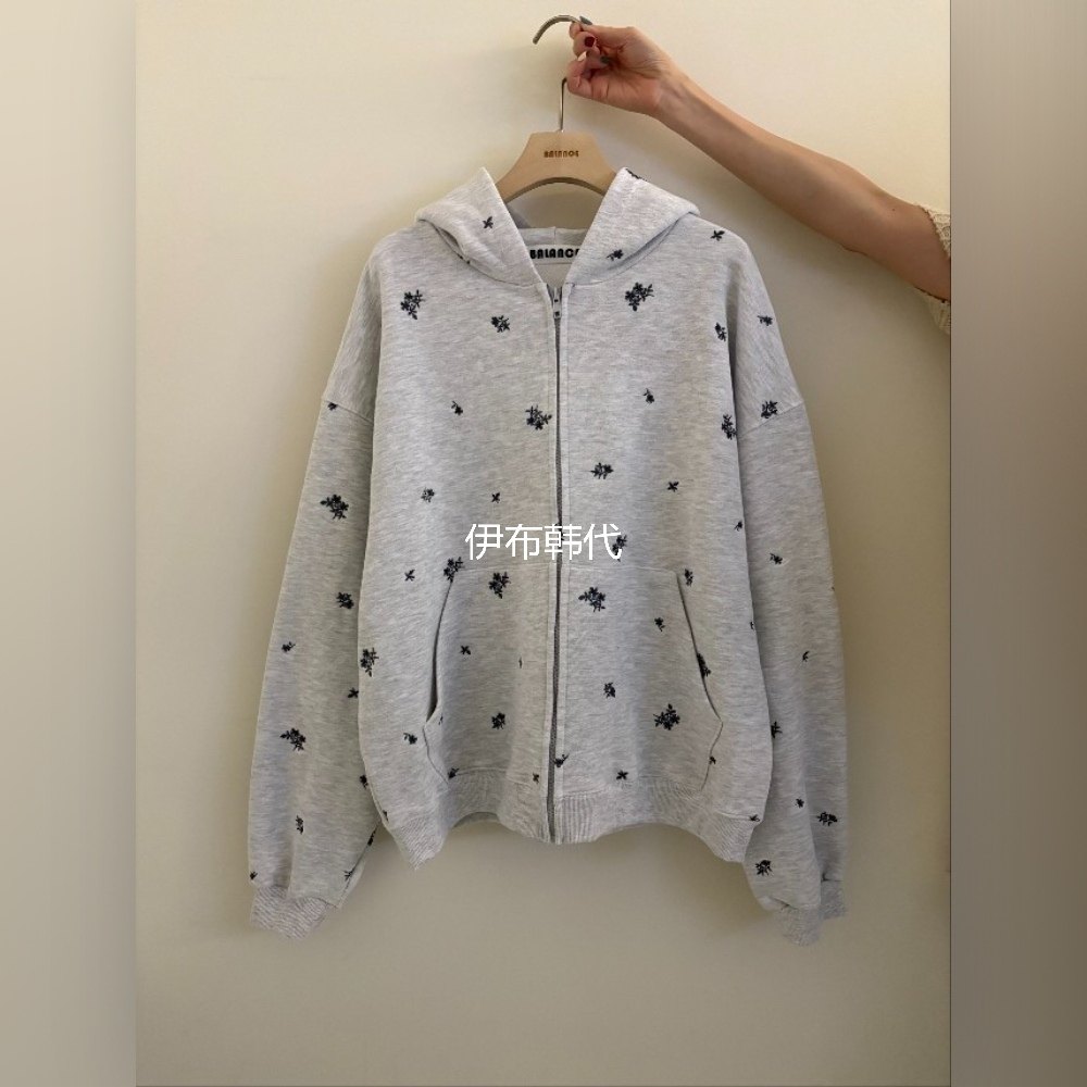 BALANCE韩国东大门正品代购26春款 连帽拉链碎花宽松卫衣外套,女装/女士精品,卫衣/绒衫,淘宝优惠券,粉丝福利购,淘宝优惠卷