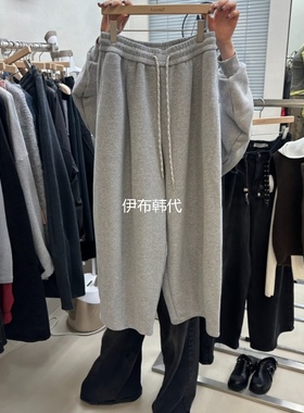 ASCEND韩国东大门正品代购25冬款 松紧腰抽绳纯色休闲宽松卫裤