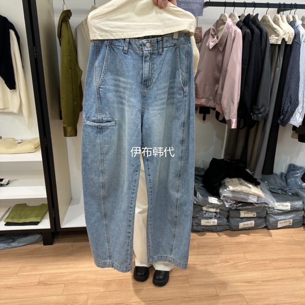 MUYBIEN韩国东大门正品代购26春款 磨白休闲口袋直筒裤牛仔裤女,女装/女士精品,牛仔裤,淘宝优惠券,粉丝福利购,淘宝优惠卷