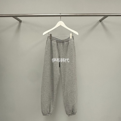 松紧腰纯色束脚毛圈卫裤