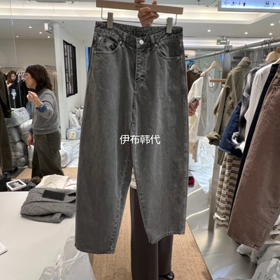 春款水洗做旧休闲直筒牛仔裤