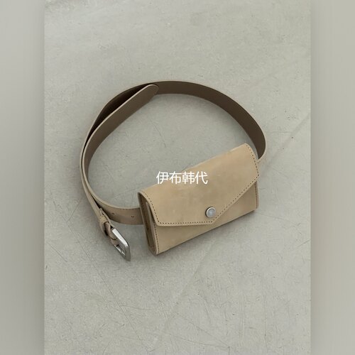 纯色休闲皮带方形腰带腰包