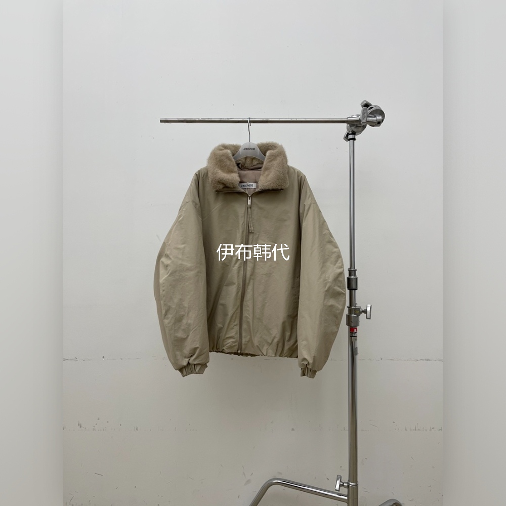 毛领翻领休闲棉服夹克外套