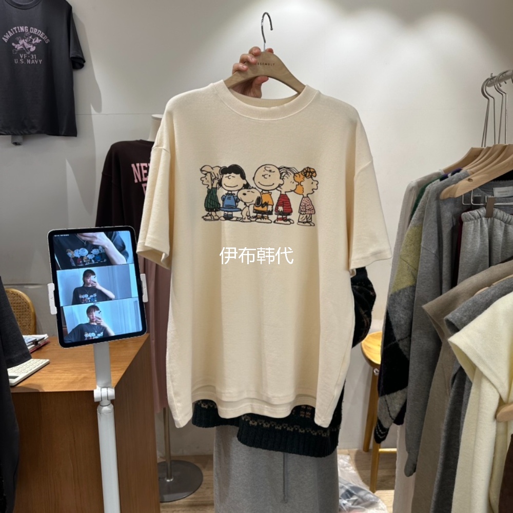 圆领休闲棉质卡通人物短袖T恤