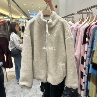 立领拉链仿羊羔毛绒宽松保暖外套 25冬款 FORM韩国东大门正品 代购