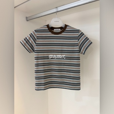 圆领休闲条纹简约短袖T恤