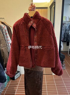 仿羊羔毛绒保暖拉链加厚外套夹克