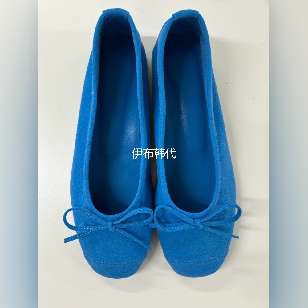 伊布 韩国东大门代购26春款 蝴蝶结芭蕾舞鞋翻毛皮真皮单鞋平底鞋,女鞋,时尚芭蕾鞋,淘宝优惠券,粉丝福利购,淘宝优惠卷