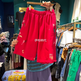 MERCI LINDA韩国东大门代购26春款 漆点油漆彩色做旧宽松短裤中裤