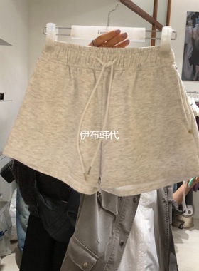 TEMPTING韩国东大门正品代购26春款 松紧腰纯色休闲百搭卫裤短裤