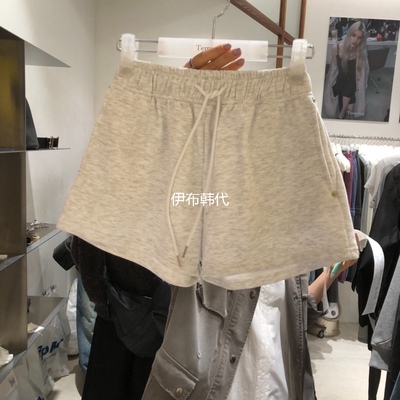 松紧腰纯色休闲百搭卫裤短裤